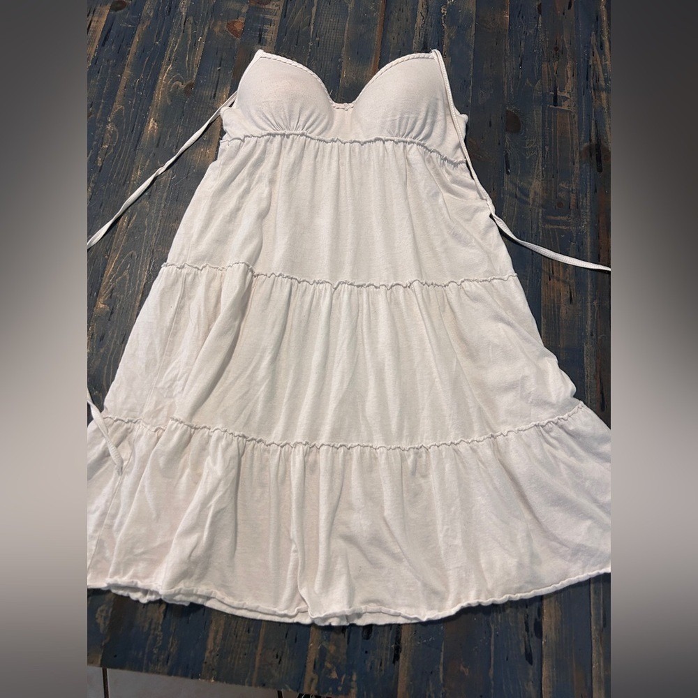 Vintage Halter Blouse Dress Size Large White Y2K LEI Summer boho - Picture 5 of 9